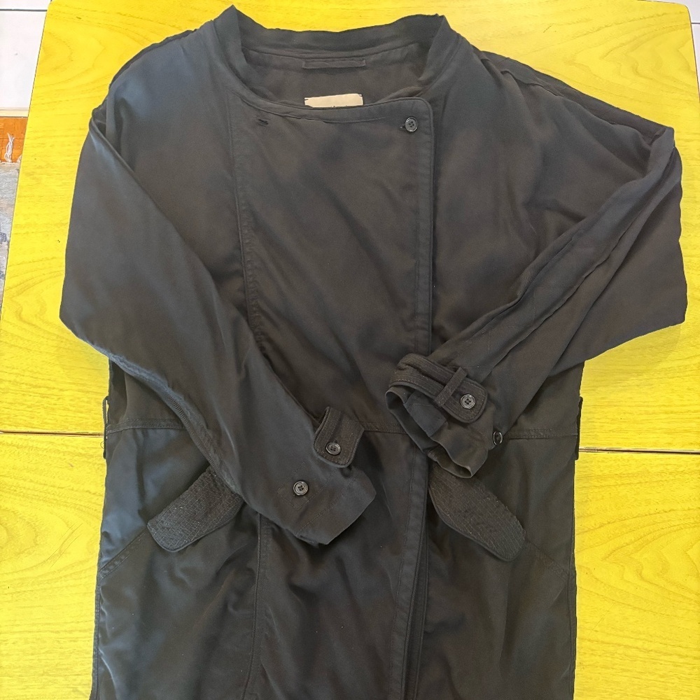 Wilfred black cloth trench coat